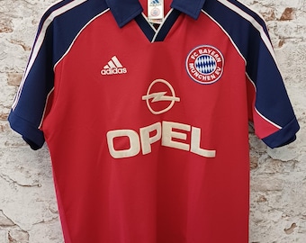 Vintage Bayern Munich 1999-2001 Home Football Shirt Jersey Adidas Opel M