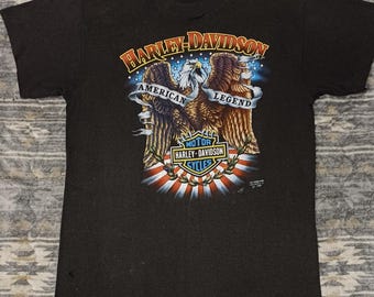 Vintage 1990 Harley Davidson American Legend Eagle Shirt, Single Stitch Tee