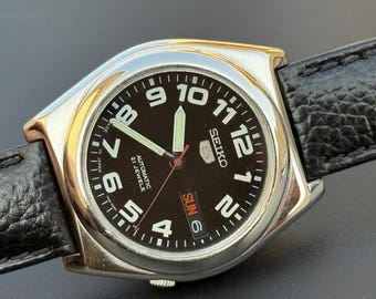 Vintage Seiko Automatik Herren Tag Japanisches Schwarzes Zifferblatt S-69