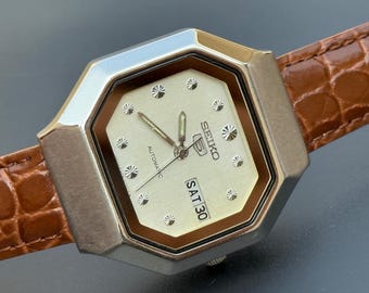 Seiko 5 Automatik Herren Tag Datum 17 Juwelen Stein Zifferblatt S-75