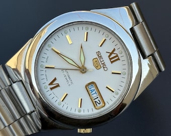 Vintage Seiko 5 Automatische Römische Zifferblatt Tag Datum 17 juwelen Japanisch S-70