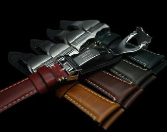 22mm Tudor leather Watch strap for tudor watch with deployment clasp