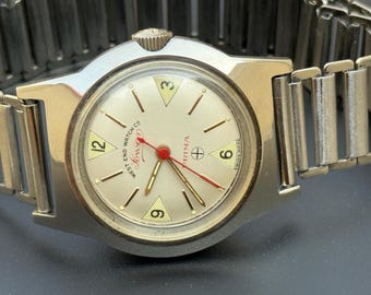 Vintage West End Watch Co Handaufzug weisses Zifferblatt Swiss made 31 mm Gehäuse S-60