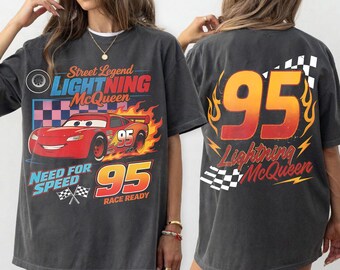 Vintage Lightning McQueen Comfort Colors Shirt, Disney Pixar Cars Shirt, Retro McQueen Graphic Tee, Disney Family Vacation Trip Shirt 2026