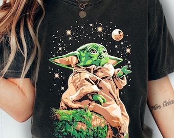 Vintage Disney Star Wars Grogu Shirt, Disney Baby Yoda Tee, Retro Sci-Fi Graphic Tee, Mandalorian Gift Shirt, Cute Fan Tee