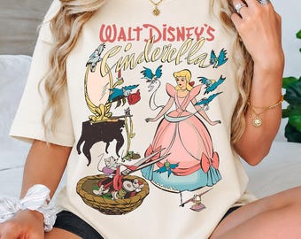 Retro Watercolor Coquette Bow Disney Cinderella's Sewing Club Shirt, Jaq & Gus Gus Shirt, Cinderella Est 1950, WDW Disneyland Girls Trip