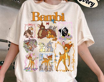 Vintage Disney Bambi  Group Shirt, Bambi Reindeer Floral T-shirt, A Life In The Woods Tee, Disneyland Trip Family Holiday Outfits