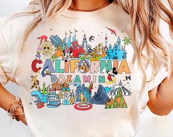 Disney Parks California Dreamin Micky & Friends Shirt, Disney World Freizeitpark T-Shirt, Micky Maus Leben mit der Landfamilie