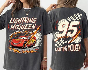 Vintage Lightning McQueen Comfort Colors Shirt, Disney Pixar Cars Shirt, Retro McQueen Graphic Tee, Disney Family Vacation Trip Shirt 2026