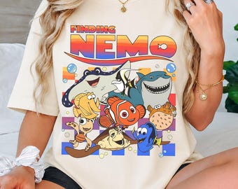 Comfort Colors Retro Finding Nemo Characters Shirt, Nemo Just Keep Swimming Shirt, Nemo Family Vacation Shirts, WDW Disney Girl Trip 2026
