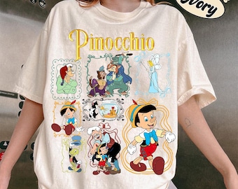 Vintage Pinocchio Portrait Comfort Color Shirt, Disney Pinocchio Shirts, Magic Kingdom Shirt, Disneyland Family Trip Shirt, Birthday Gift