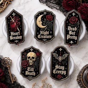 Gothic MagSafe Phone Grip, Kiss Me Not n Bite Me Magnetic Holder, Vampire Skull Lip Accessory, Dark Coquette Gift, Spooky Book Grip