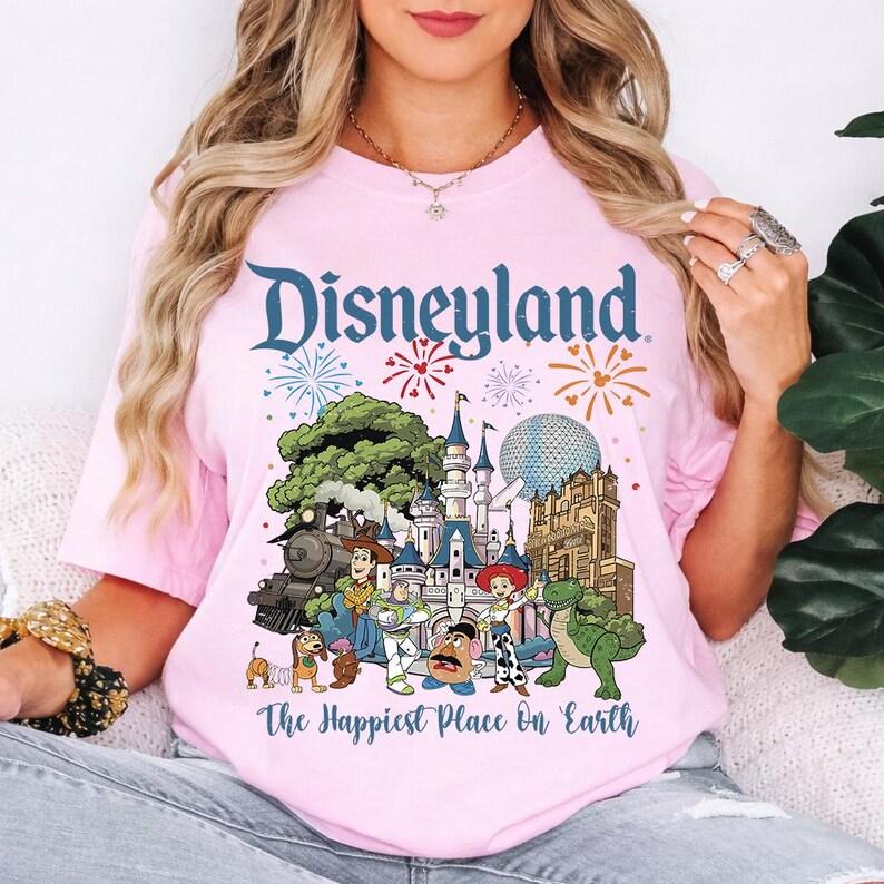 Vintage Disney Toy Story 1995 Retro Comfort Colors T-shirt, Woody Buzz Lightyear Rex T-shirt, WDW Disneyland familjesemester 2026 resa bild 3