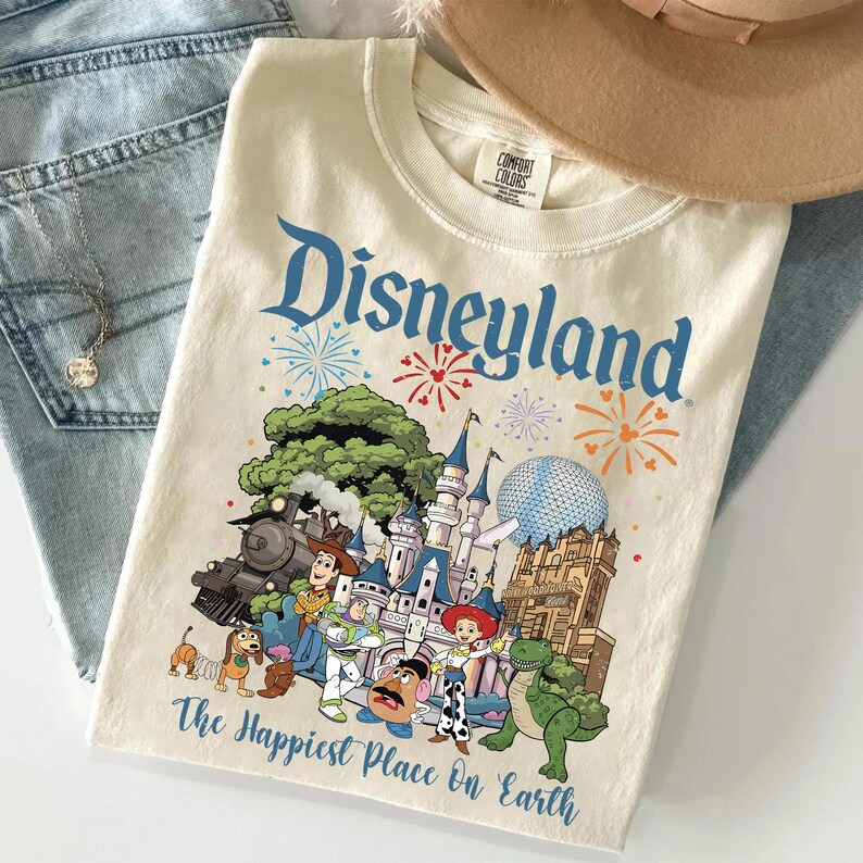 Vintage Disney Toy Story 1995 Retro Comfort Colors T-shirt, Woody Buzz Lightyear Rex T-shirt, WDW Disneyland familjesemester 2026 resa bild 2