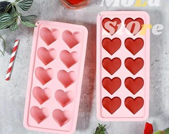 Heart Shaped Silicone Mold | Ice Cube, Candy, Pudding Tray | Valentine's Day Baking Tool