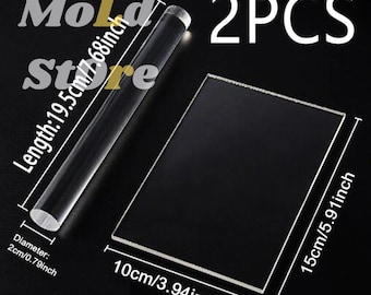 Clear Acrylic Rolling Pin Tool | Clay Roller for Pottery, Ceramics, Sculpting (2PCS)