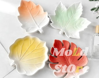 Geometric Leaf Silicone Mold | Botanical Resin Tray, Coaster Crafting Supplies