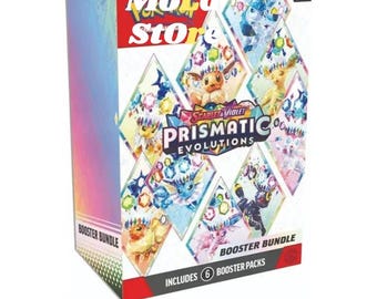 Pokemon Scarlet & Violet Prismatic Evolutions Booster Bundle | 6 Booster Packs | Eeveelutions Pokemon Cards | Sealed TCG Collectible Gift
