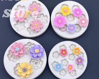 Flower Daisy Silicone Sugarcraft Mold Resin Tools Cupcake Baking Mould Fondant Cake Decorating Tools