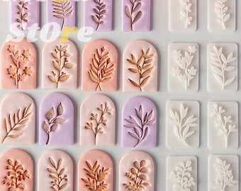 7Pcs Botanical Leaf Clay Earring Molds, Vine Floral Polymer Cutters, Jewelry Making Tools Kit