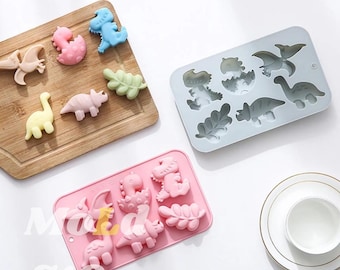 6 Cavity Dinosaur Silicone Mold | Chocolate, Candy, Soap Baking Fun
