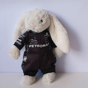 Jellycat Bunny-poppenkleding, Kimi Antonelli-outfit, Racing F1-jumpsuit, pluche kleding, geen poppen