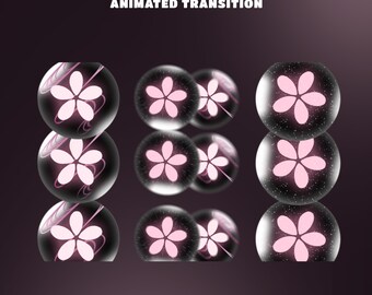 Radiant Sakura Universe Animated Stream Transition Overlay, OBS Streamlab Setup Ready, Magical Fantasy Theme, Elegant Floral Decorations