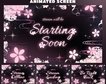 Radiant Sakura Universe Animated Twitch Overlay, Kawaii Feminine Aesthetic, Japanese Spring Inspired Design, Soft Feminine Color Palette