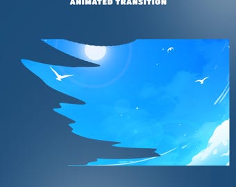 Vast Sky Animated Stream Transition Overlay, Cute Aesthetic Scene Transition, VTuber Overlay, Dreamy Blue Sky, OBS Streamlab Setup Ready