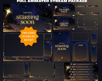 Solar Veins Awakening Animated Stream Package, Celestial Theme, Full Stream Package, Twitch Overlay Bundle, OBS Streaming Layout, BRB