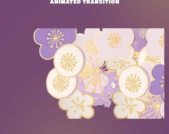 Golden Sakura Animated Stream Transition Overlay, Cute Aesthetic Scene Transition, VTuber Overlay,Cute Dreamy Scene Transition OBS Ready
