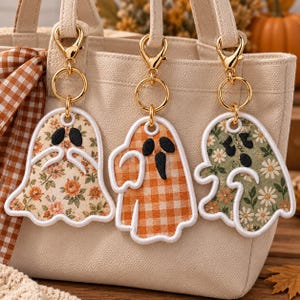 Ghost Applique Tag, Halloween Applique Tag, ITH Halloween Trick or Treat Bag Tag, Spooky Applique Embroidery, Halloween Embroidery Tag