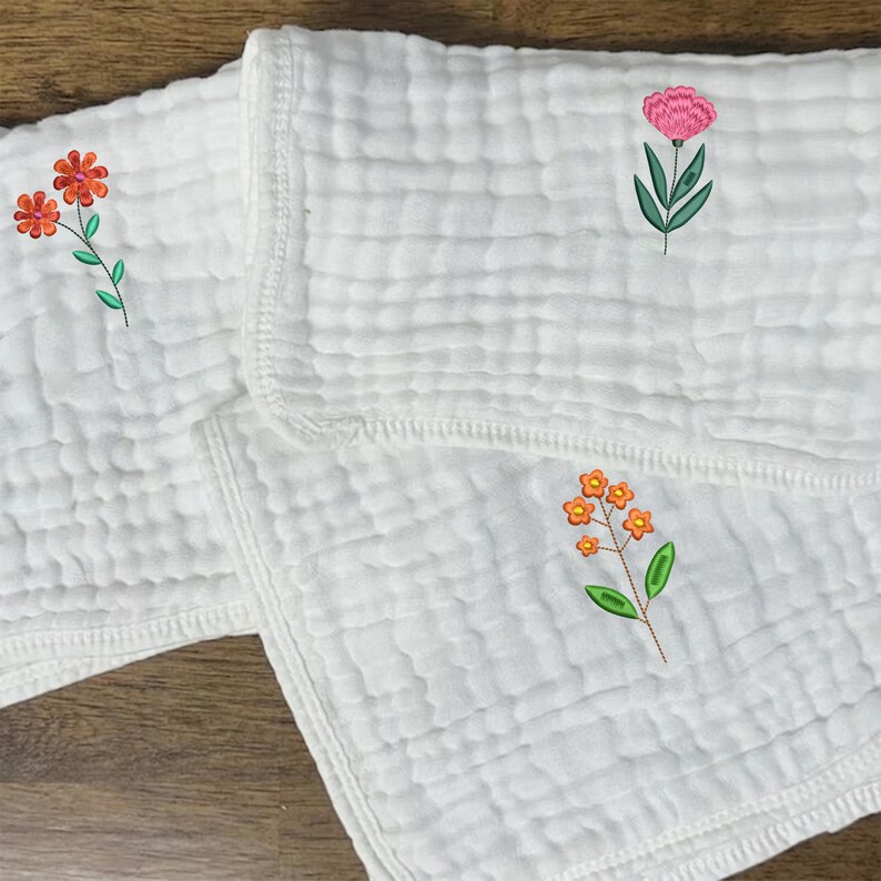 Mini Floral Machine Embroidery Design Bundle, Satin Stitch Flower ...