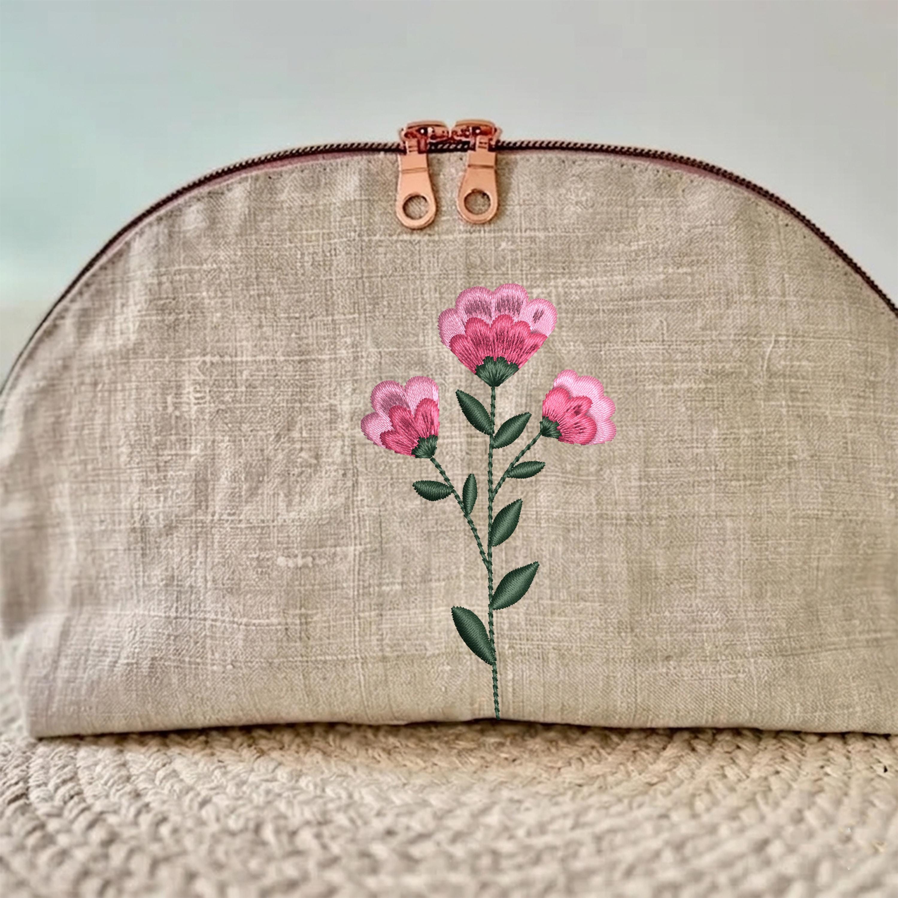 Mini Floral Machine Embroidery Design Bundle, Satin Stitch Flower ...