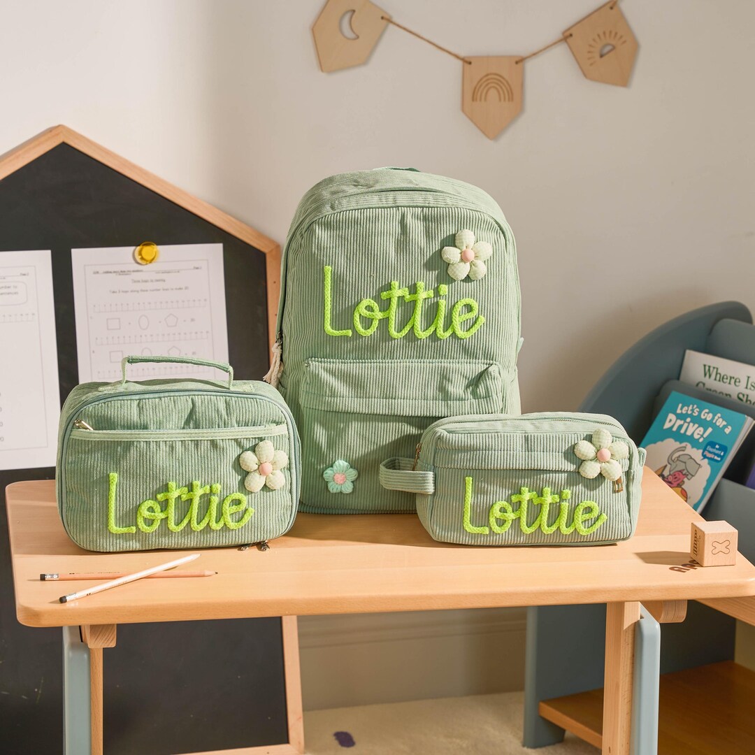 Custom Set • Backpack Lunchbag and Pencil Case• Back to School Kid Gift ...