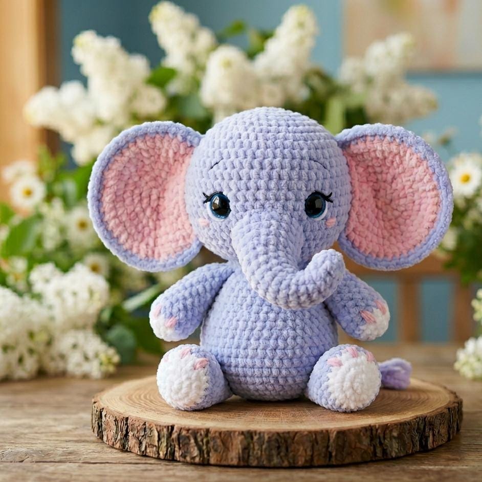 37 Lavender Crochet Patterns: Unleash Your Creativity with These Beautiful Designs 3 Crochet Elephant Amigurumi Pattern Lavender Baby Plushie