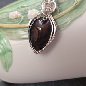 Heart Shape Black Obsidian Pendant in Sterling Silver, Libra Birthstone, Healing Stone of Protection believed to Bring Love and Light image 4