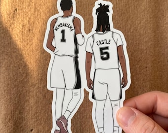 Victor Wembanyama and Stephon Castle Sticker, Kiss-cut Sticker Stickers Car Magnet Logo vinyl Decal Accessories and Gifts for Moms
