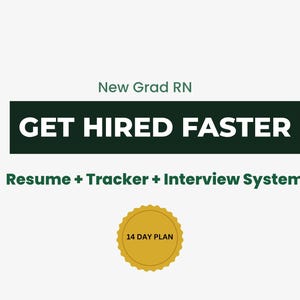 New Grad RN Resume Template, Job Tracker, Interview Guide (Digital Download)