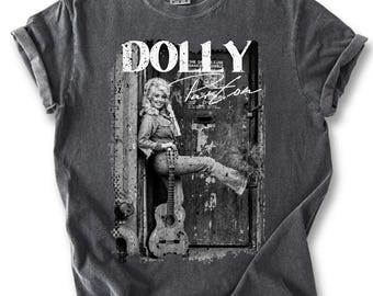 Dolly Parton Vintage Comfort Colors Shirt, Retro Western  Country Music Tee, Distressed Guitar Shirt, Music Lover Gift