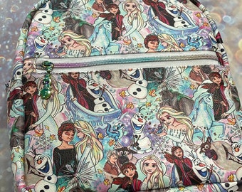 Frozen mini backpack. Anna and Elsa backpack. Frozen parks bag. Olaf bag