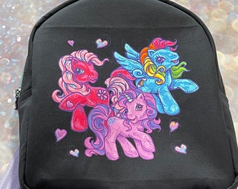 Pony backpack. Mini backpack. Little ponies mini backpack. Kids backpack. Childs backpack