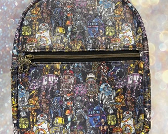 Droids mini backpack. Star robot backpack. Space wars mini backpack. Galaxy’s edge droid depot.