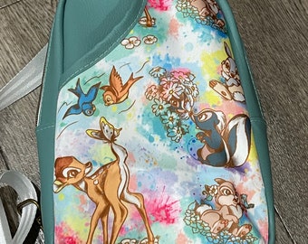 Bambi crossbody. Thumper sling bag. Bambi and thumper crossbody bag. DL parks bag. Flower bag