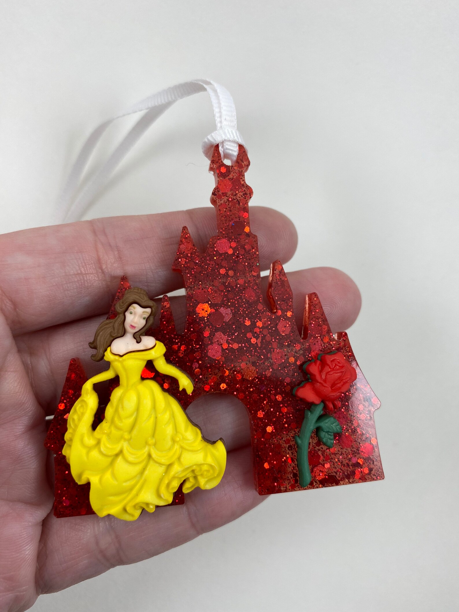 Disney Belle ornament. Disneyland castle ornament. Disney Etsy