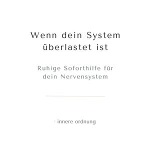 May include: White background with black text. The text reads "Wenn dein System überlastet ist" and "Ruhige Soforthilfe für dein Nervensystem". Below the text is a horizontal line, and the words "innere ordnung" are at the bottom.