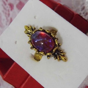 Renaissance Medieval Irish Costume Ring Adjustable Silver Mexican Fire Opal Dragons Breath Gothic