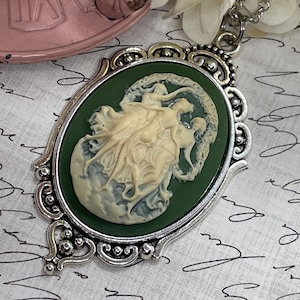 Dancers Muses Muse Cameo Green Victorian Necklace Charm Gift Mom Wife Daughter