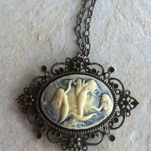 Kawaii Mermaid Nautical Sea cameo Wedding Cameo Necklace Pendant Vintage Victorian Style Cameo Scarf Purse Charm