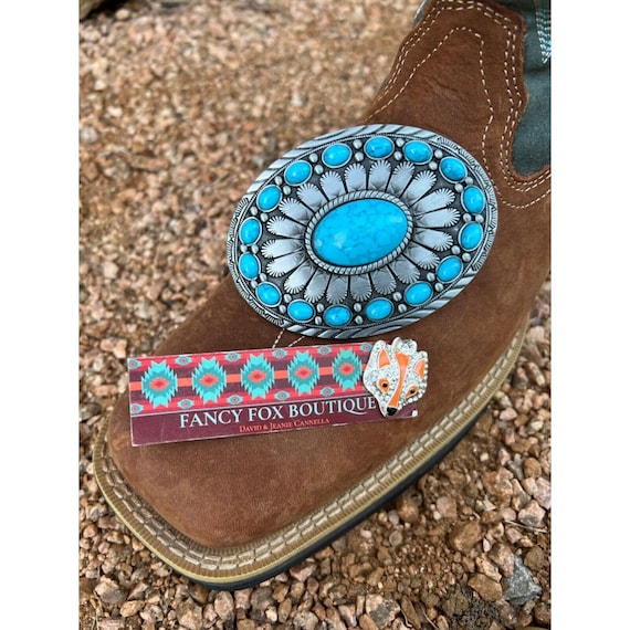 Turquoise Concho Cowboy WESTERN SILVER BELT Adjustable 